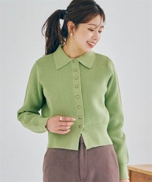 nissen | シルバーボタン襟付きニットカーディガン(ニット/セーター)