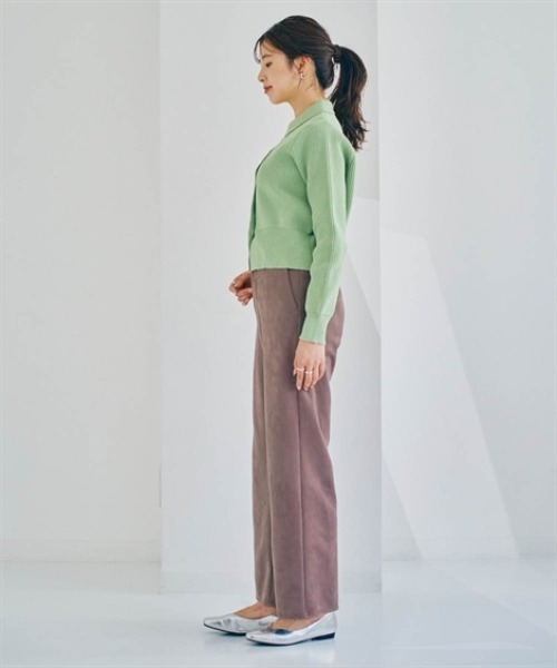 nissen（ニッセン）の「シルバーボタン襟付きニットカーディガン（ニット/セーター・レディース・チャコール/ライトグリーン・S/L/M/LL）」の9枚目の写真