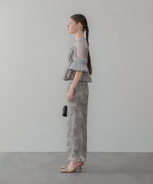 Leja（レジャ）の「【LEJA】アシンメトリーシアーフラワースパンコール