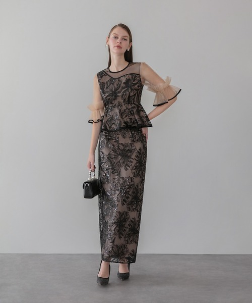 Leja（レジャ）の「【LEJA】アシンメトリーシアーフラワースパンコール