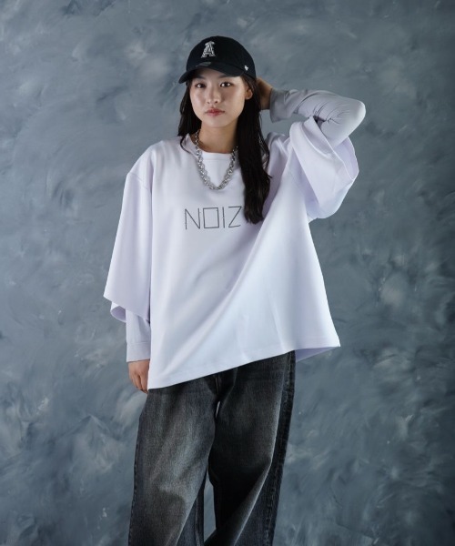 NOIZY(ノイジー)の「NOIZY CODE LOGO TEE / ワンポイント プリント 半袖 Tシャツ(Tシャツ/カットソー・メンズ・パープル/ホワイト/ブラック・LARGE/MEDIUM)」の10枚目の写真