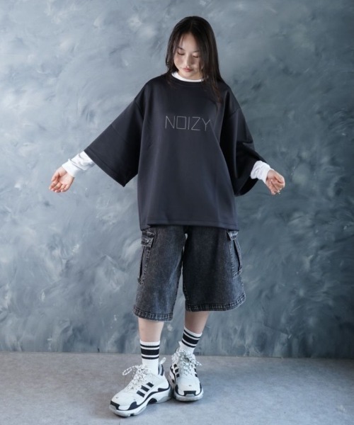NOIZY(ノイジー)の「NOIZY CODE LOGO TEE / ワンポイント プリント 半袖 Tシャツ(Tシャツ/カットソー・メンズ・パープル/ホワイト/ブラック・LARGE/MEDIUM)」の15枚目の写真
