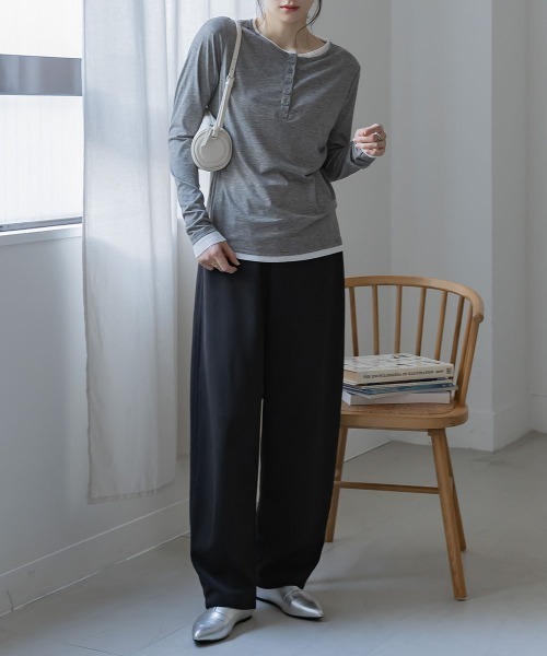 nissen（ニッセン）の「【低身長/高身長サイズ有】カーブスウェットパンツ（Petitjo/slattgir.)（その他パンツ・レディース・杢グレー/ブラック/ブラウン・M/L/LL/3L/PSS/PS/PM/PL/TM/TL/TLL/T3L）」の2枚目の写真