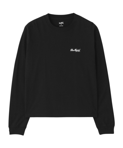 X-girl（エックスガール）の「ARCH LOGO AND FACE L/S TEE（Tシャツ/カットソー・レディース・ブラック/ホワイト・S/M/L）」の8枚目の写真