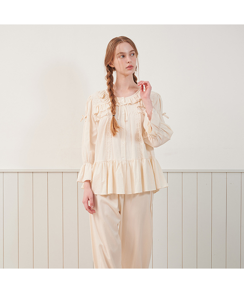 ルームウェア・パジャマ Luna セール】Women's Pomini Cotton Long Sleeve Two Piece Pajamas