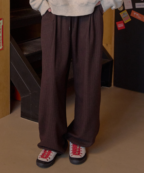 REDTAG STRIPE PANTS - BROWN