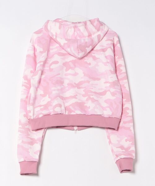 セール】レオパード柄フロント刺しゅう ジップアップパーカー