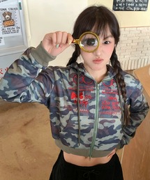 ViViDAY（ビビデー）の「【新色追加】フロント刺しゅう　レオパード柄ジップアップパーカー（パーカー）」