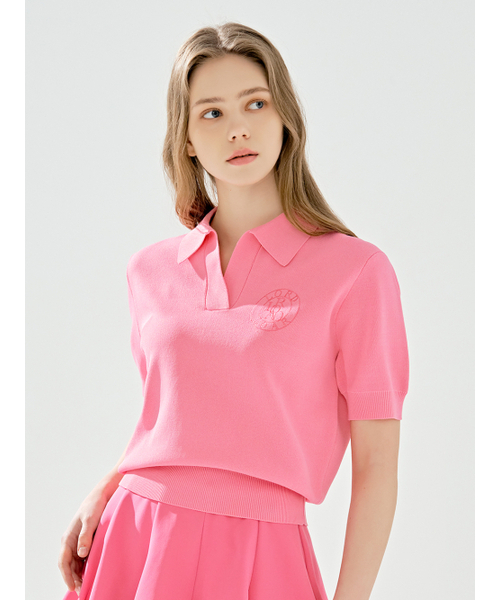 LORDLOAR(ロードロアル)の「シグニチャーカラー半袖ニット PINK(ニット/セーター・レディース・その他・SMALL/MEDIUM/LARGE)」の2枚目の写真