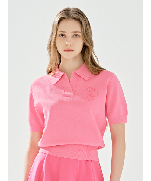 LORDLOAR(ロードロアル)の「シグニチャーカラー半袖ニット PINK(ニット/セーター・レディース・その他・SMALL/MEDIUM/LARGE)」の3枚目の写真