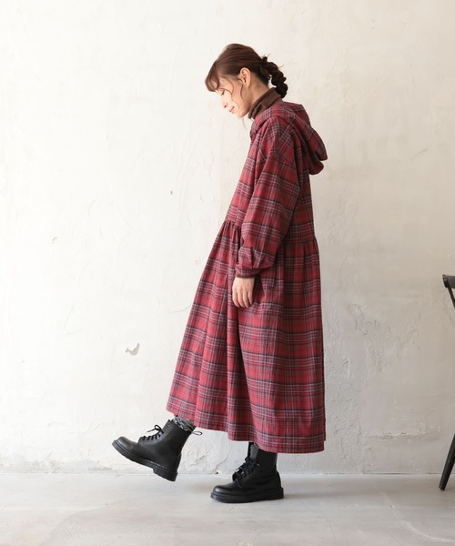 ソウルベリー 着るだけで映えるタータンチェックのワンピース リネン 3L soulberry（ソウルベリー）の「着るだけで映えるタータンチェックの