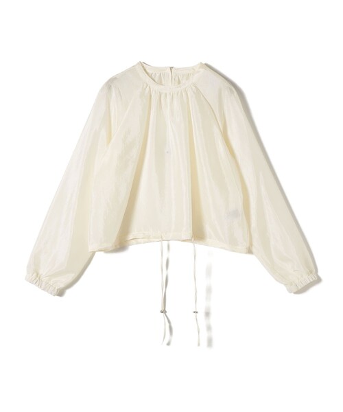 SHIPS(シップス)の「UNDER STANDING:shirring stopper blouse(シャツ/ブラウス・レディース・オフホワイト/ブラウン・ONE SIZE)」の2枚目の写真
