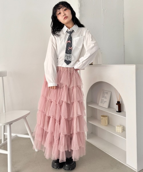 SOLLON.（ソルロン）の「チェックネクタイネックレス（ネクタイ・レディース・ブルー/グレー/ブラウン・FREE）」の4枚目の写真