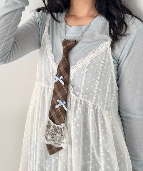 SOLLON.（ソルロン）の「チェックネクタイネックレス（ネクタイ・レディース・ブルー/グレー/ブラウン・FREE）」の15枚目の写真