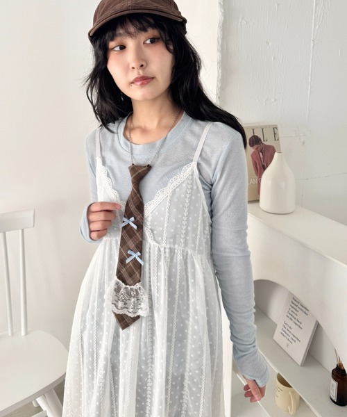 SOLLON.（ソルロン）の「チェックネクタイネックレス（ネクタイ・レディース・ブルー/グレー/ブラウン・FREE）」の12枚目の写真