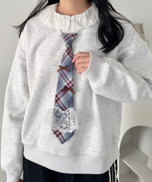 SOLLON.（ソルロン）の「チェックネクタイネックレス（ネクタイ・レディース・ブルー/グレー/ブラウン・FREE）」の7枚目の写真