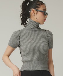 Narcissus（ナルシス）の「半袖タートルニット/リブニット（ニット/セーター）」