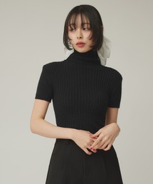 Narcissus | 半袖タートルニット/リブニット(ニット/セーター)