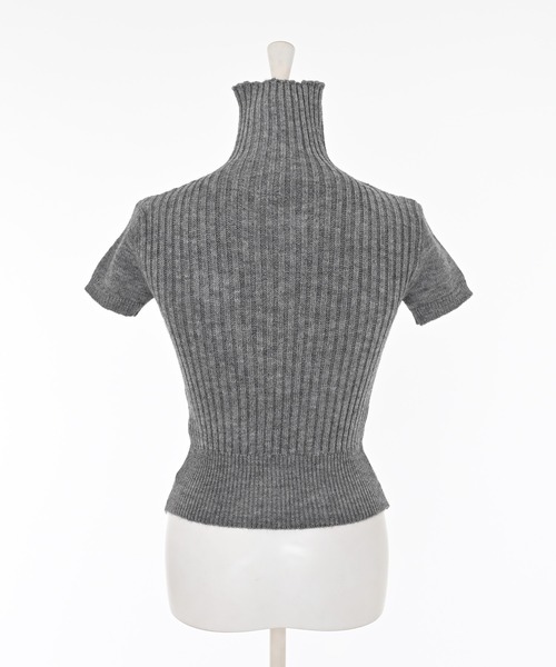 Narcissus（ナルシス）の「半袖タートルニット/リブニット（ニット/セーター・レディース・ブラック/グレー・FREE）」の9枚目の写真