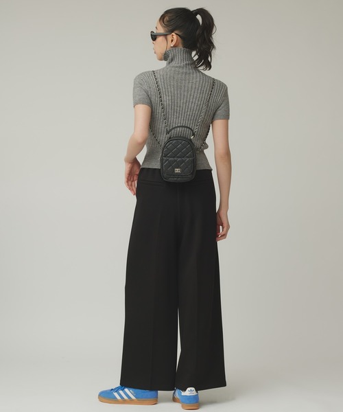 Narcissus（ナルシス）の「半袖タートルニット/リブニット（ニット/セーター・レディース・ブラック/グレー・FREE）」の7枚目の写真