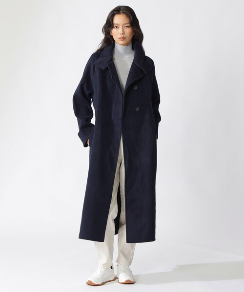 ECOALF（エコアルフ）の「LORA ウールコート / LORA JACKET WOMAN（チェスターコート・レディース・ネイビー/グリーン系その他5・FREE）」の4枚目の写真