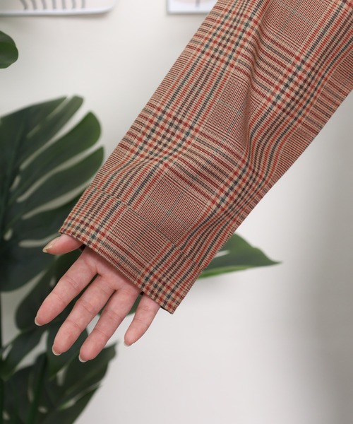 Emago(イマゴ)の「EMAGO グレンチェックローズ刺繍シャツ(シャツ/ブラウス・レディース・ベージュ/チャコールグレー・FREE)」の22枚目の写真