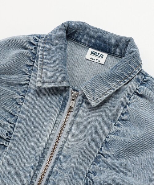 BREEZE（ブリーズ）の「リボンデニムジャケット_ジュニア対応（デニムジャケット・キッズ・サックスブルー・140/130/120/110/100/90/80）」の3枚目の写真