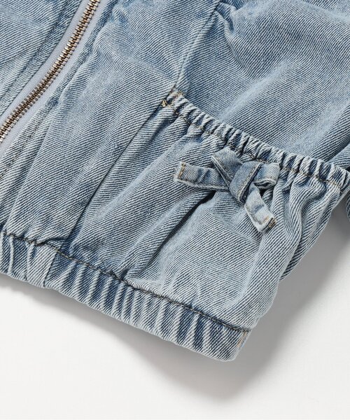 BREEZE（ブリーズ）の「リボンデニムジャケット_ジュニア対応（デニムジャケット・キッズ・サックスブルー・140/130/120/110/100/90/80）」の5枚目の写真