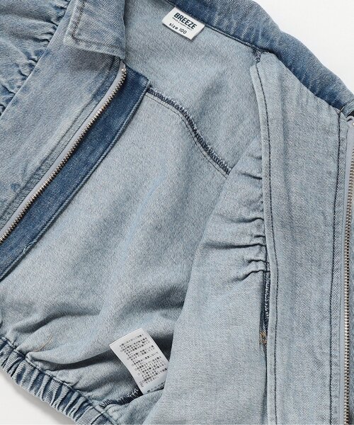 BREEZE（ブリーズ）の「リボンデニムジャケット_ジュニア対応（デニムジャケット・キッズ・サックスブルー・140/130/120/110/100/90/80）」の8枚目の写真