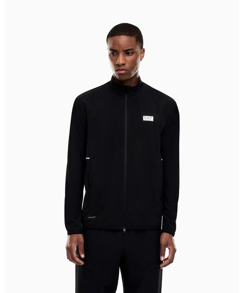 EMPORIO ARMANI EA7（エンポリオアルマーニイーエーセブン）の「【エンポリオ アルマーニ EA7】Dynamic Athlete ジップアップ スウェットシャツ VENTUS7テクニカルファブリック（スウェット・メンズ・ブラック/ブルー系・LARGE/MEDIUM/SMALL/X-LARGE）」の2枚目の写真