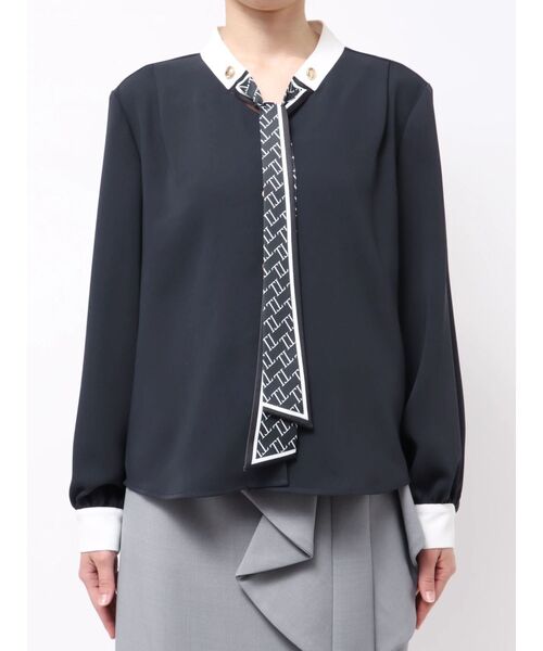 スカーフタイドッキングブラウス　tonal セール】スカーフタイドッキングブラウス（シャツ/ブラウス）｜TONAL
