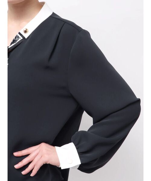 TONAL（トーナル）の「スカーフタイドッキングブラウス（シャツ/ブラウス・レディース・ライトブルー/ネイビー/ピンク/グレー/オフホワイト・MEDIUM）」の12枚目の写真