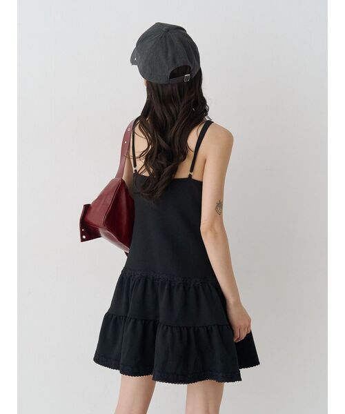 jouetie（ジュエティ）の「レースドッキングスウェットキャミワンピース（ワンピース・レディース・グレー/ブラック・MEDIUM）」の6枚目の写真