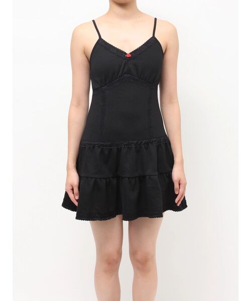 jouetie（ジュエティ）の「レースドッキングスウェットキャミワンピース（ワンピース・レディース・グレー/ブラック・MEDIUM）」の14枚目の写真