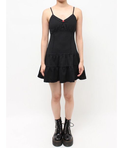 jouetie（ジュエティ）の「レースドッキングスウェットキャミワンピース（ワンピース・レディース・グレー/ブラック・MEDIUM）」の21枚目の写真