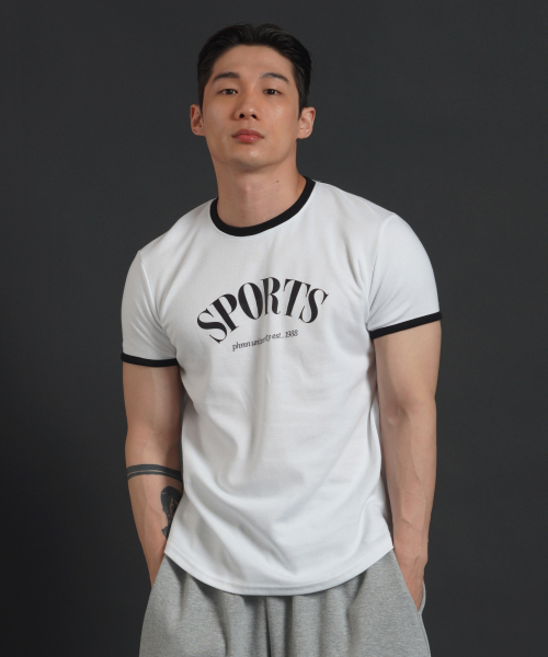 PHERMENON(フェルメノン)の「マッスルフィットリンガー半袖Tシャツ - ホワイト(Tシャツ/カットソー・メンズ・その他・1/2/3)」の1枚目の写真