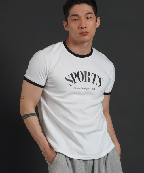PHERMENON(フェルメノン)の「マッスルフィットリンガー半袖Tシャツ - ホワイト(Tシャツ/カットソー・メンズ・その他・1/2/3)」の2枚目の写真