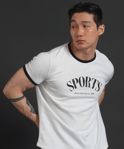 PHERMENON(フェルメノン)の「マッスルフィットリンガー半袖Tシャツ - ホワイト(Tシャツ/カットソー・メンズ・その他・1/2/3)」の4枚目の写真
