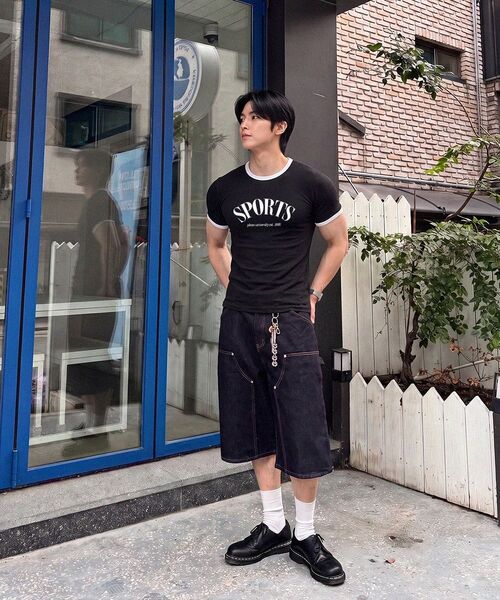 PHERMENON(フェルメノン)の「マッスルフィットリンガー半袖Tシャツ - ホワイト(Tシャツ/カットソー・メンズ・その他・1/2/3)」の7枚目の写真
