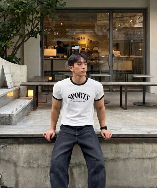 PHERMENON(フェルメノン)の「マッスルフィットリンガー半袖Tシャツ - ホワイト(Tシャツ/カットソー・メンズ・その他・1/2/3)」の10枚目の写真