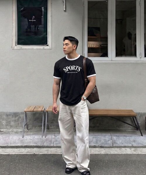 PHERMENON(フェルメノン)の「マッスルフィットリンガー半袖Tシャツ - ホワイト(Tシャツ/カットソー・メンズ・その他・1/2/3)」の11枚目の写真