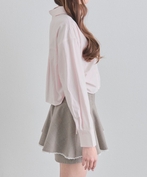 OLIVE des OLIVE（オリーブデオリーブ）の「タグ付きショートシャツ（シャツ/ブラウス・レディース・ブルー/オフホワイト/ピンク・FREE）」の7枚目の写真