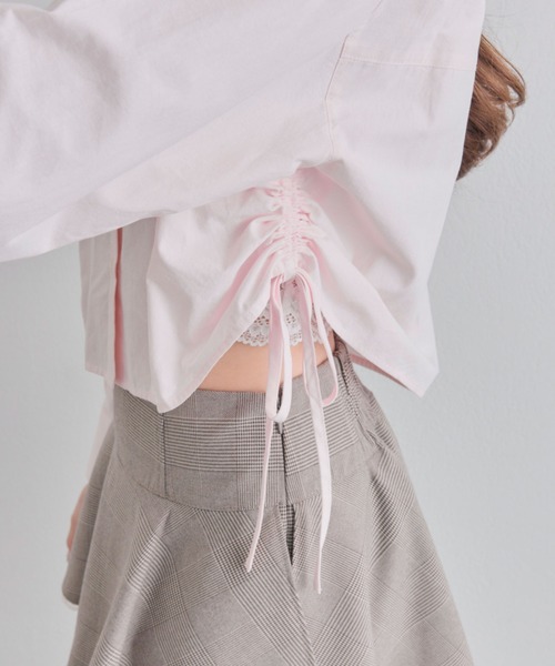 OLIVE des OLIVE（オリーブデオリーブ）の「タグ付きショートシャツ（シャツ/ブラウス・レディース・ブルー/オフホワイト/ピンク・FREE）」の21枚目の写真