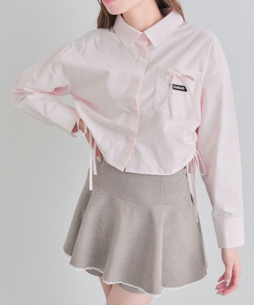 OLIVE des OLIVE（オリーブデオリーブ）の「タグ付きショートシャツ（シャツ/ブラウス・レディース・ブルー/オフホワイト/ピンク・FREE）」の11枚目の写真