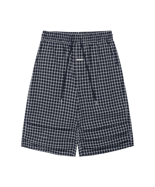 THEVINYLHOUSE(ザバイニルハウス)の「スリークォーターチェックパンツ ネイビー(その他パンツ・メンズ・その他・S/M/L)」の1枚目の写真