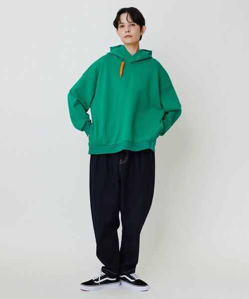 FRAPBOIS PARK(フラボアパーク)の「フードパーキー パーカー(スウェット・レディース・グレー/グリーン・1/2)」の14枚目の写真