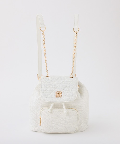 one after another NICE CLAUP(ワンアフターアナザーナイスクラップ)の「キルティングミニリュック(バックパック/リュック・レディース・アイボリー/ブラック/サックスブルー・FREE)」の1枚目の写真