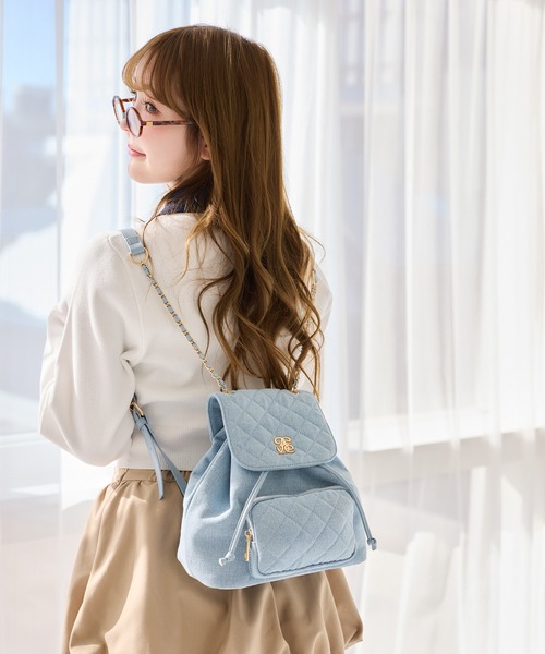 one after another NICE CLAUP(ワンアフターアナザーナイスクラップ)の「キルティングミニリュック(バックパック/リュック・レディース・アイボリー/ブラック/サックスブルー・FREE)」の19枚目の写真