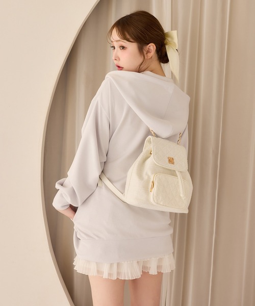 one after another NICE CLAUP(ワンアフターアナザーナイスクラップ)の「キルティングミニリュック(バックパック/リュック・レディース・アイボリー/ブラック/サックスブルー・FREE)」の22枚目の写真