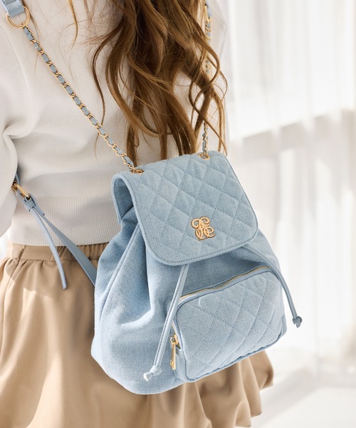 one after another NICE CLAUP(ワンアフターアナザーナイスクラップ)の「キルティングミニリュック(バックパック/リュック・レディース・アイボリー/ブラック/サックスブルー・FREE)」の20枚目の写真